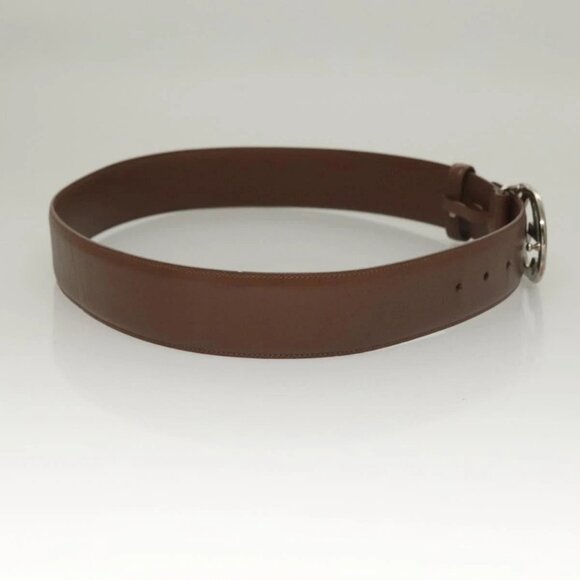 GUCCI Interlocking Belt Leather 33.1"" Black Gold - Picture 5 of 9